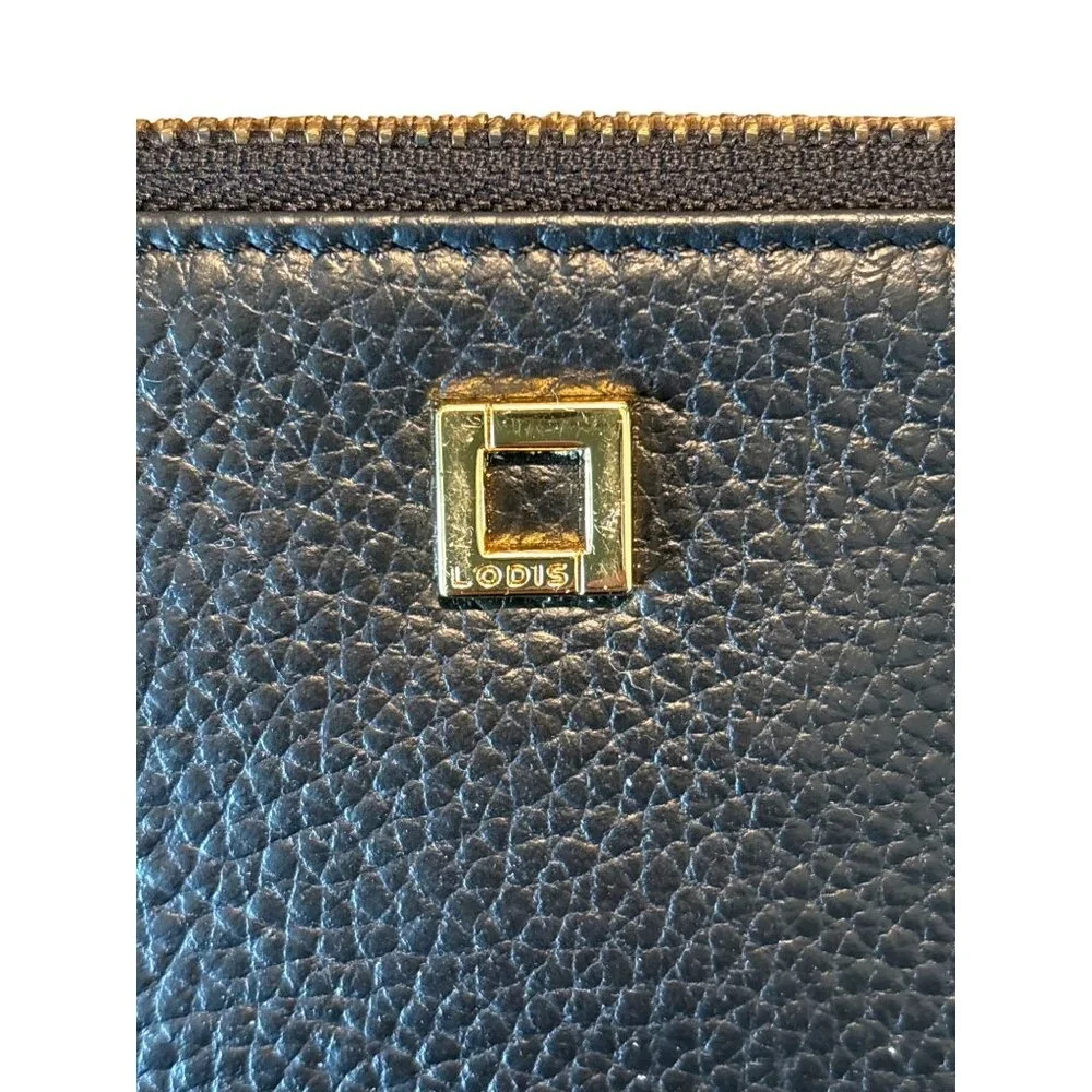 Lodis Wristlet Black Pebbled Leather 5